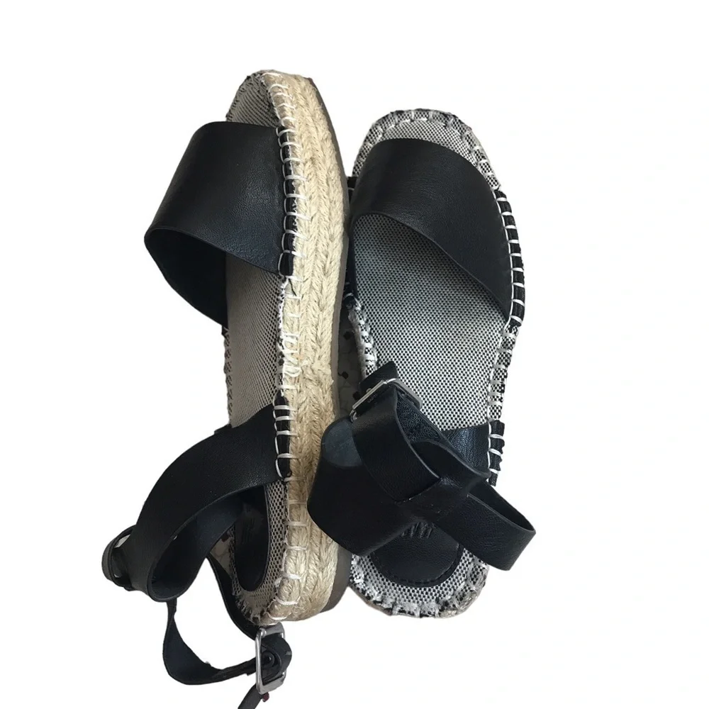 H&M black and beige strappy espadrilles